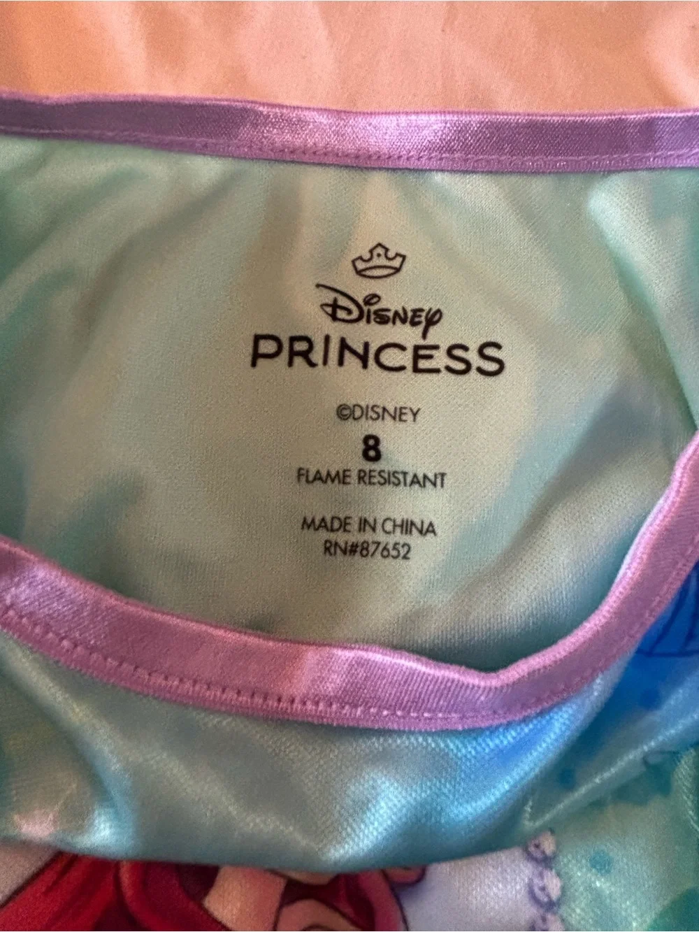 Disney Little Mermaid Girls Purple and Aqua Nightgown Pajama Dress